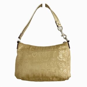 Coach Est. 1941 44088 Poppy Printed Handbag Gold Metallic Canvas Story patch Y2K